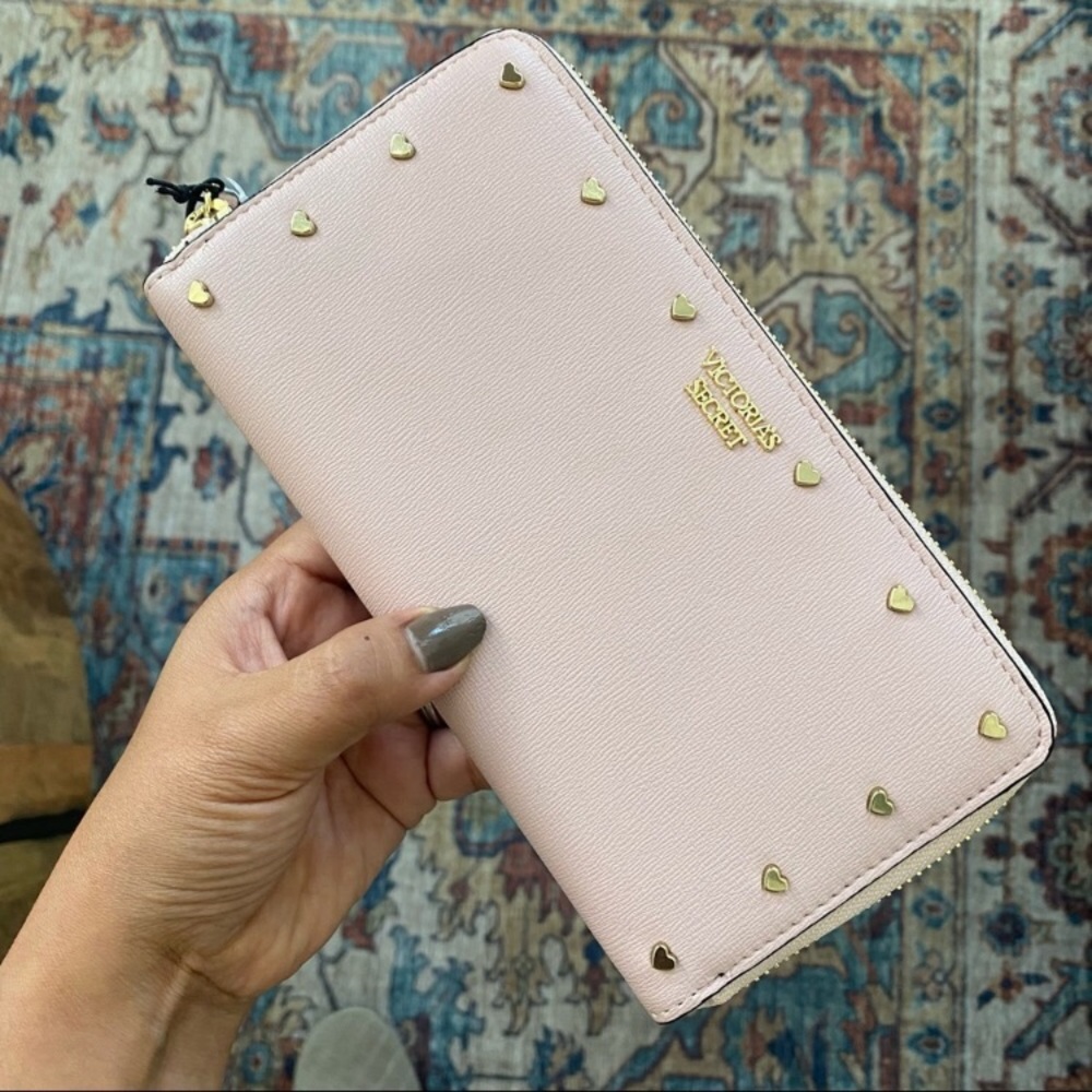 Baby pink Victoria’s Secret zip around wallet